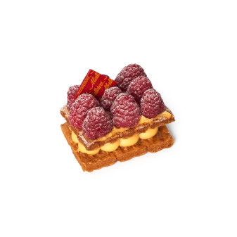 Postre milhojas de frambuesa de Pastelería Mallorca