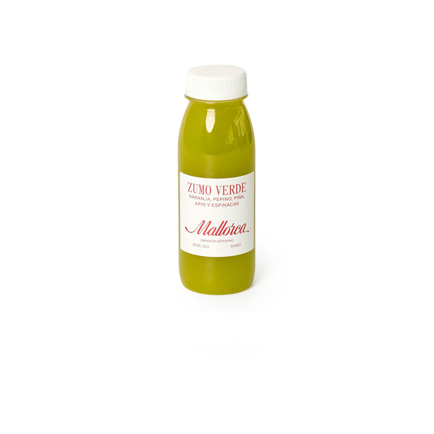 Zumo cold pressed verde de Pastelería Mallorca