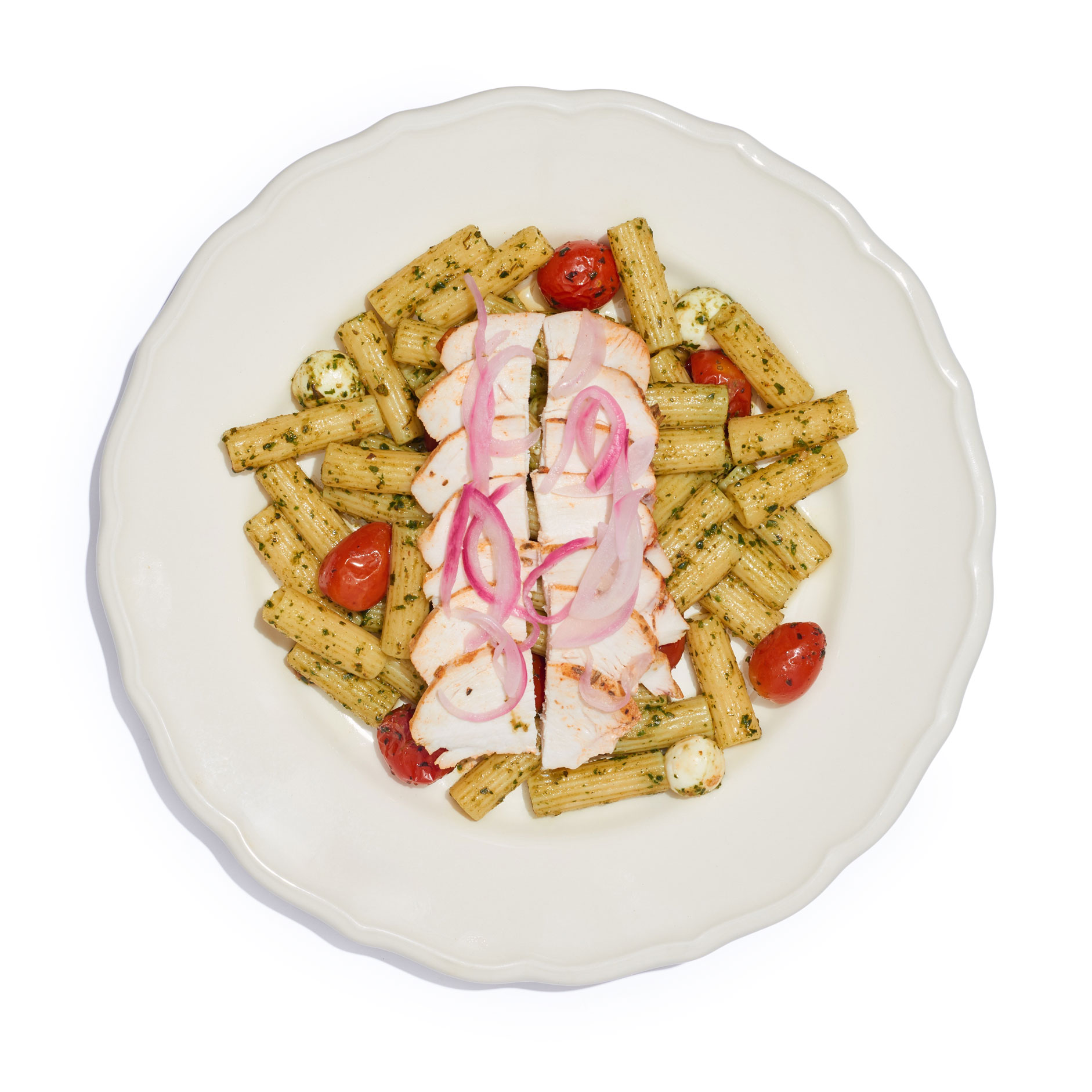 Ensalada de pasta con pollo marinado de Pastelería Mallorca