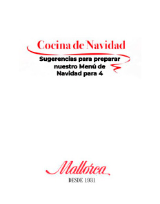 Catálogo Sugerencias para preparar nuestro Menú de Navidad para 4 